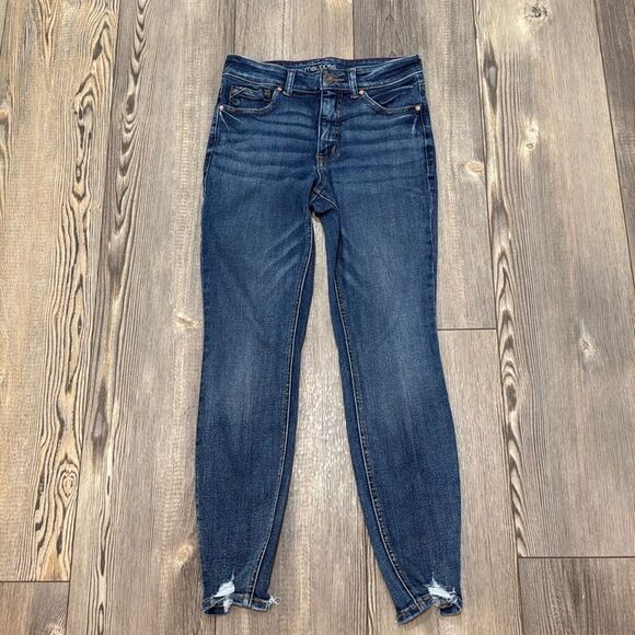 Maurice’s Jeans High-Rise Super Skinny Distressed Raw Hem - Picture 1 of 11